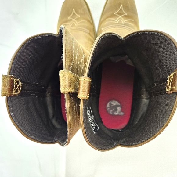 Justin Gypsy Chellie Leather Square Toe Western Cowgirl Boots in Tan Sz 10.5 - Picture 12 of 12